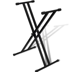 vidaXL Verstelbare keyboardstandaard dubbel X-frame