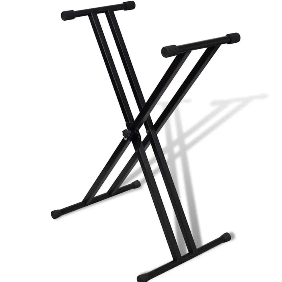 vidaXL Verstelbare keyboardstandaard dubbel X-frame