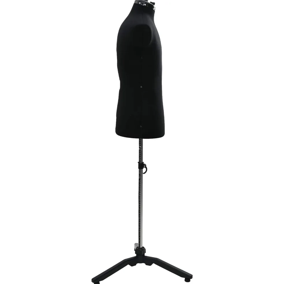 vidaXL Verstelbare Kleedvorm Man Zwart 37,5-45,5 inch Stof