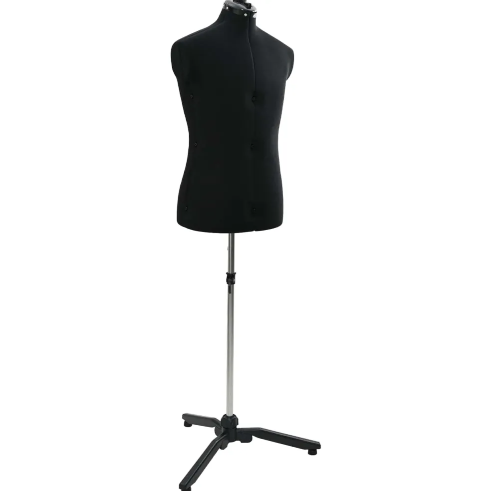 vidaXL Verstelbare Kleedvorm Man Zwart 37,5-45,5 inch Stof