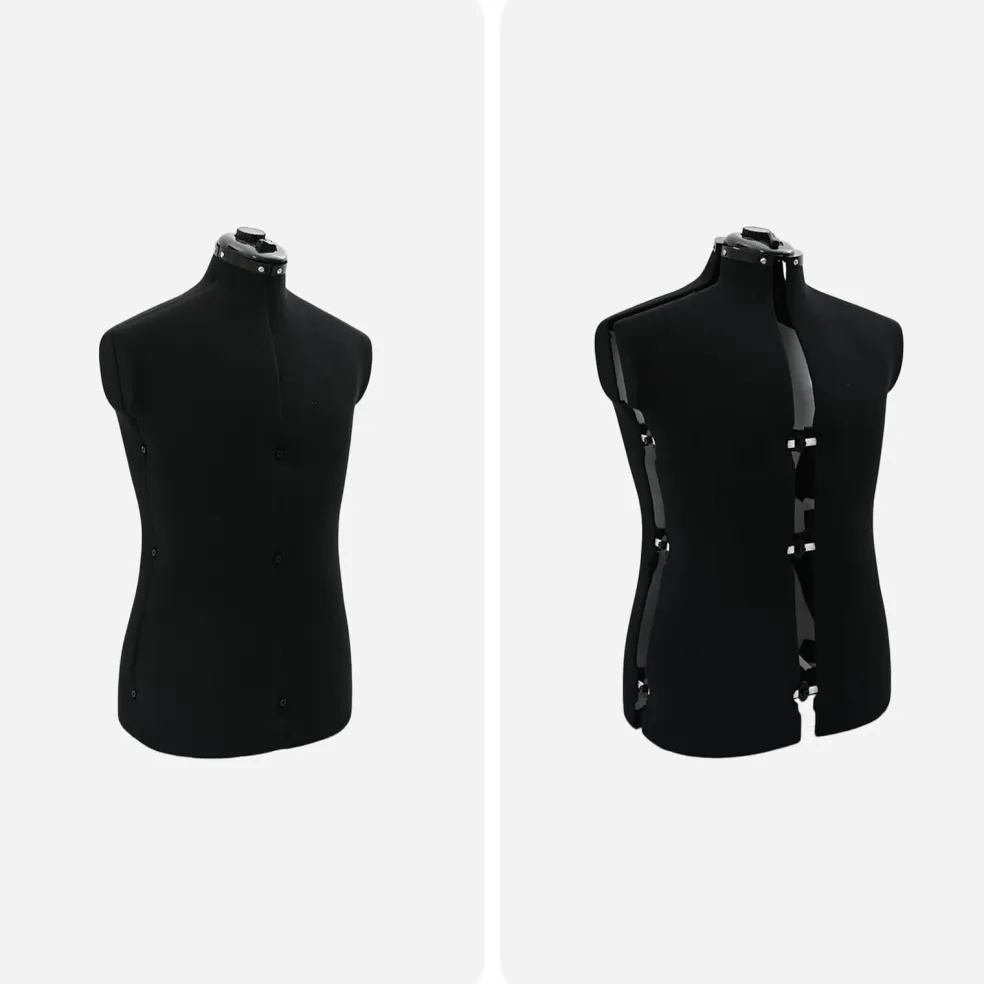 vidaXL Verstelbare Kleedvorm Man Zwart 37,5-45,5 inch Stof