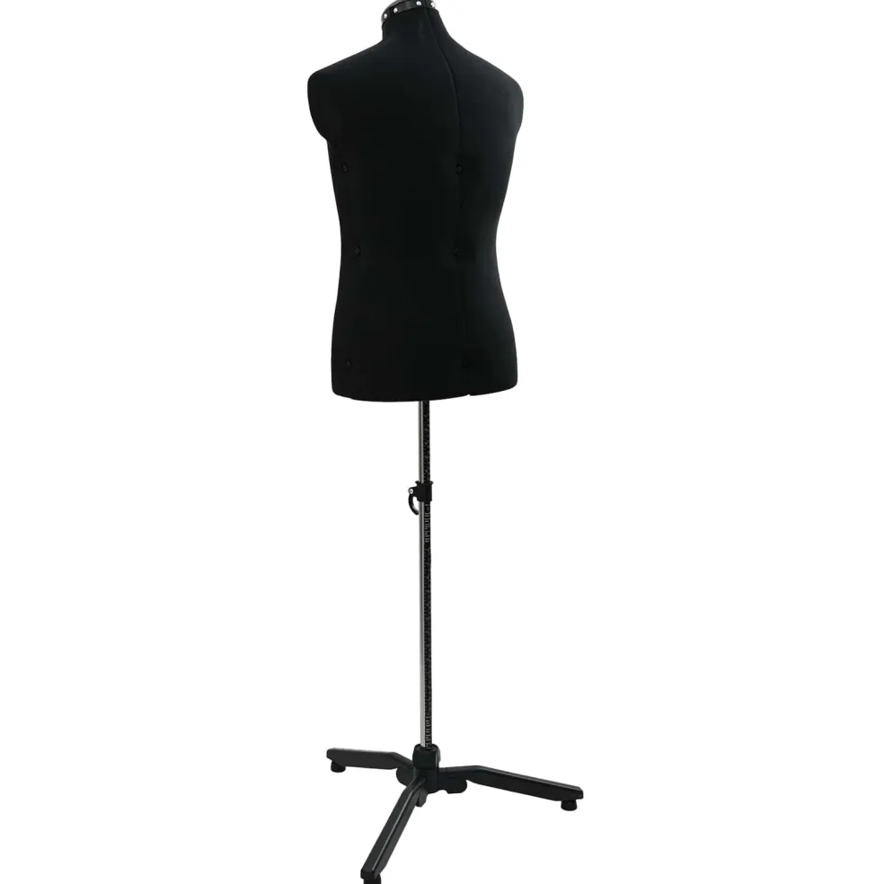 vidaXL Verstelbare Kleedvorm Man Zwart 37,5-45,5 inch Stof