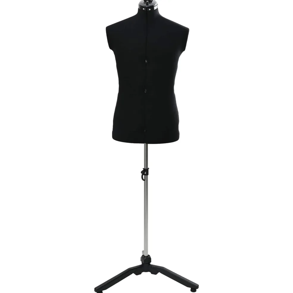 vidaXL Verstelbare Kleedvorm Man Zwart 37,5-45,5 inch Stof