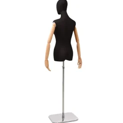 vidaXL Verstelbare mannequin van 170-218 cm met voet Man PP Zwart