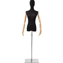 vidaXL Verstelbare mannequin van 170-218 cm met voet Man PP Zwart