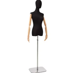 vidaXL Verstelbare mannequin van 170-218 cm met voet Man PP Zwart