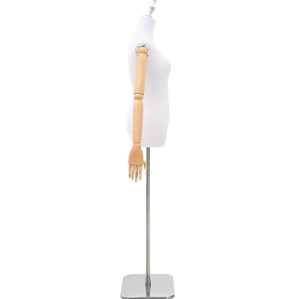 vidaXL Verstelbare mannequin van 165-213 cm met voet Vrouw PP Wit