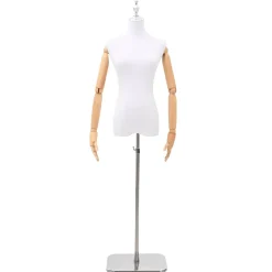 vidaXL Verstelbare mannequin van 165-213 cm met voet Vrouw PP Wit