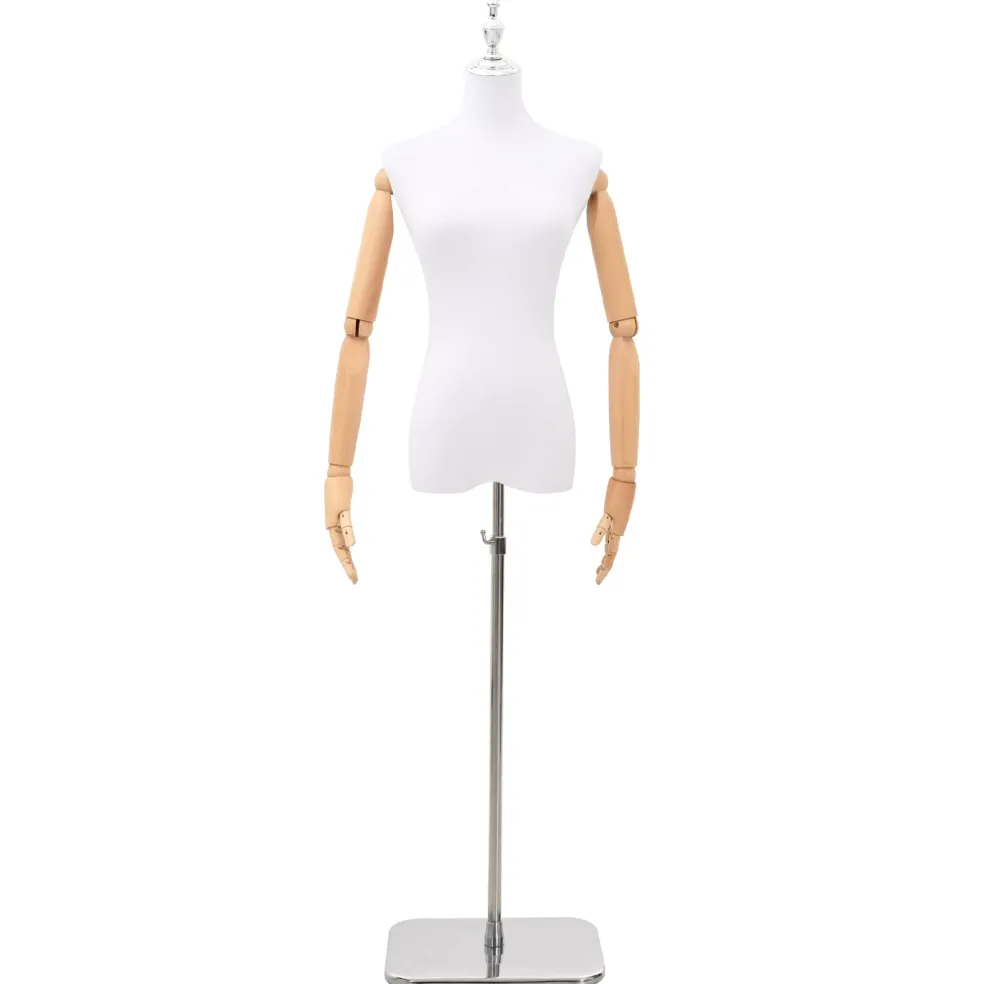 vidaXL Verstelbare mannequin van 165-213 cm met voet Vrouw PP Wit