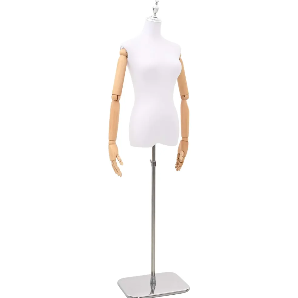 vidaXL Verstelbare mannequin van 165-213 cm met voet Vrouw PP Wit
