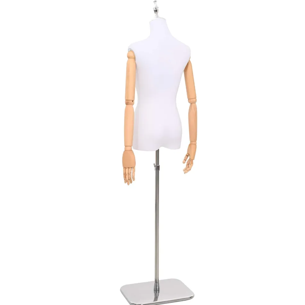 vidaXL Verstelbare mannequin van 165-213 cm met voet Vrouw PP Wit