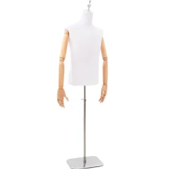 vidaXL Verstelbare mannequin van 170-218 cm met voet Man PP Wit
