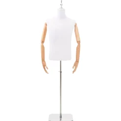vidaXL Verstelbare mannequin van 170-218 cm met voet Man PP Wit