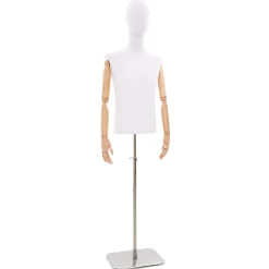 vidaXL Verstelbare mannequin van 170-218 cm met voet Man PP Wit