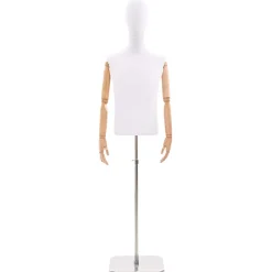 vidaXL Verstelbare mannequin van 170-218 cm met voet Man PP Wit