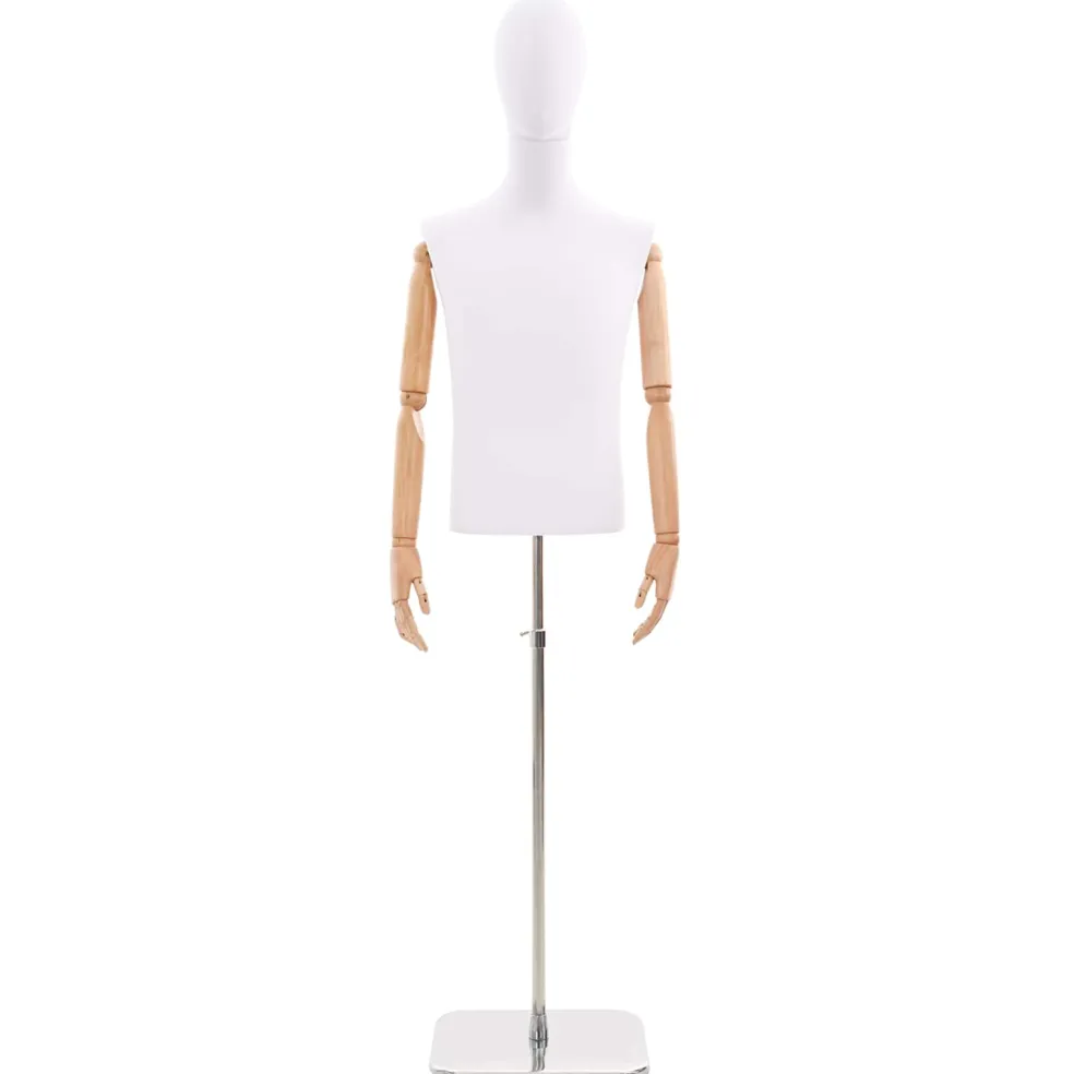 vidaXL Verstelbare mannequin van 170-218 cm met voet Man PP Wit