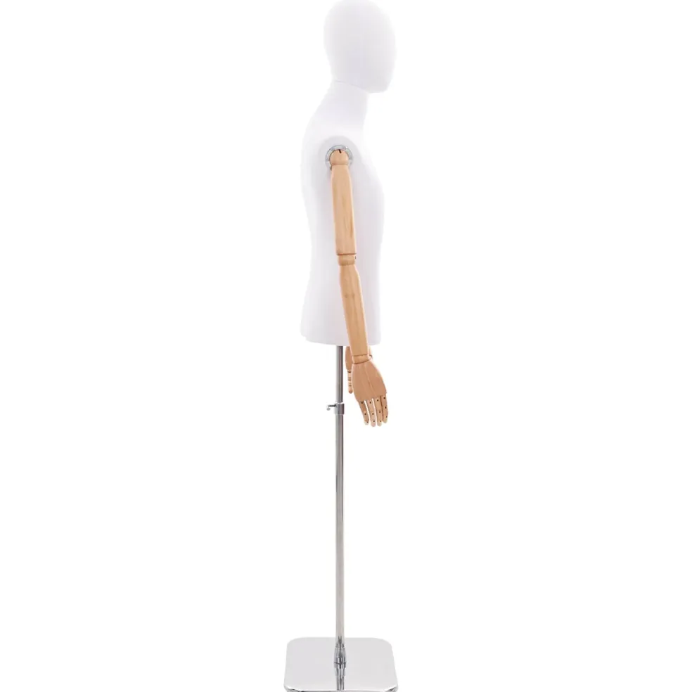 vidaXL Verstelbare mannequin van 170-218 cm met voet Man PP Wit