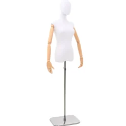 vidaXL Verstelbare mannequin van 165-213 cm met voet Vrouw PP Wit