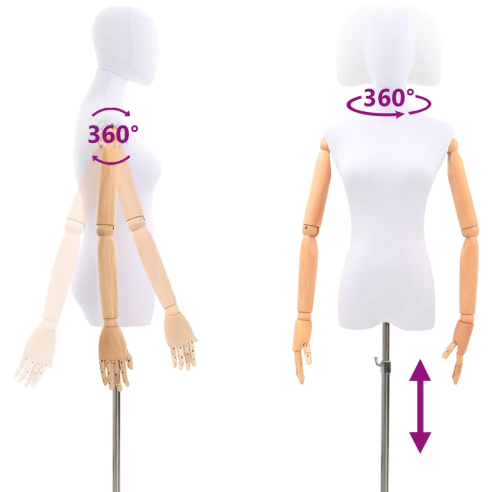 vidaXL Verstelbare mannequin van 170-218 cm met voet Man PP Zwart