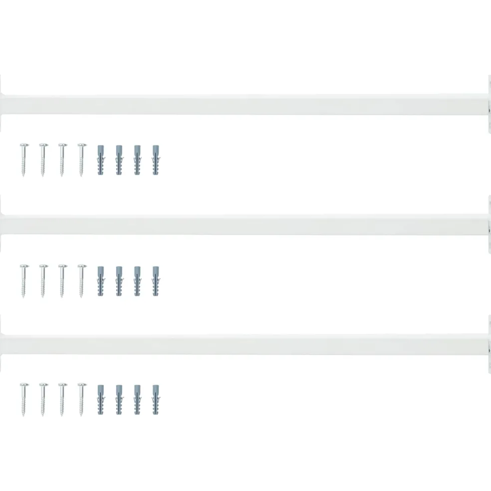 vidaXL Verstelbare raamveiligheidsbalk 3 st 710 -1200 mm Staal Wit