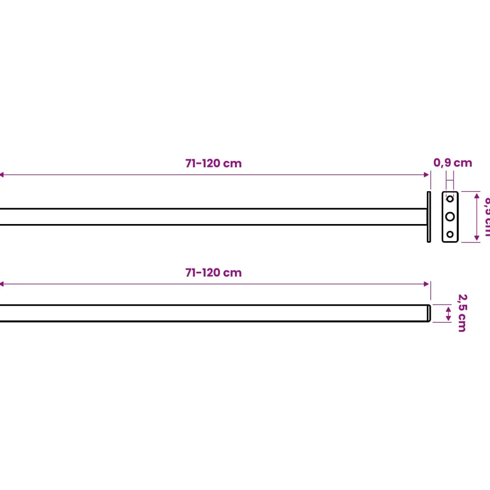 vidaXL Verstelbare raamveiligheidsbalk 3 st 710 -1200 mm Staal Wit