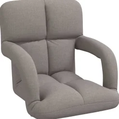 vidaXL Verstelbare vloerstoel met armleuning 5 Posities Taupe Stof