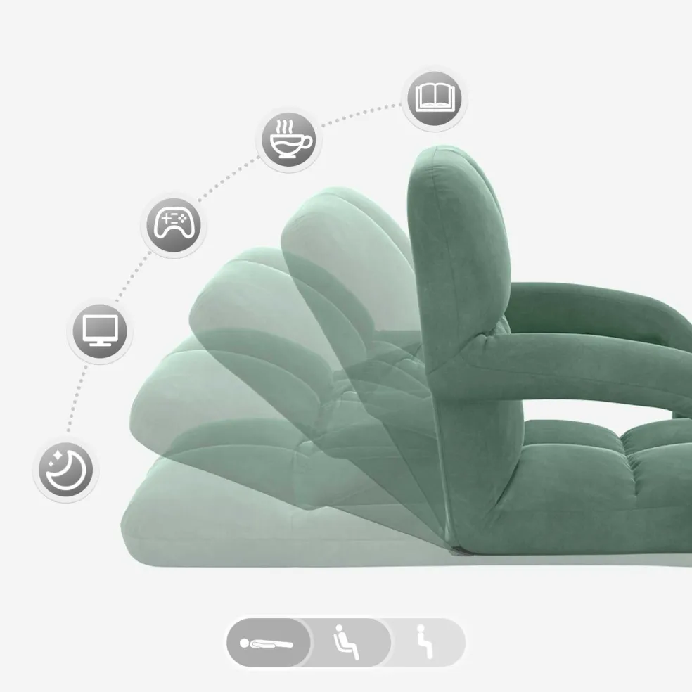 vidaXL Verstelbare vlo stoelen Zeegroen Fluweel