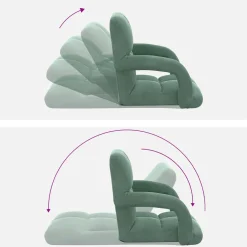 vidaXL Verstelbare vlo stoelen Zeegroen Fluweel