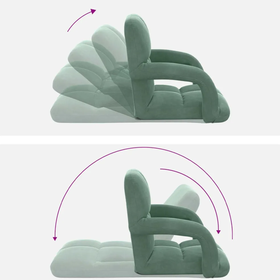 vidaXL Verstelbare vlo stoelen Zeegroen Fluweel