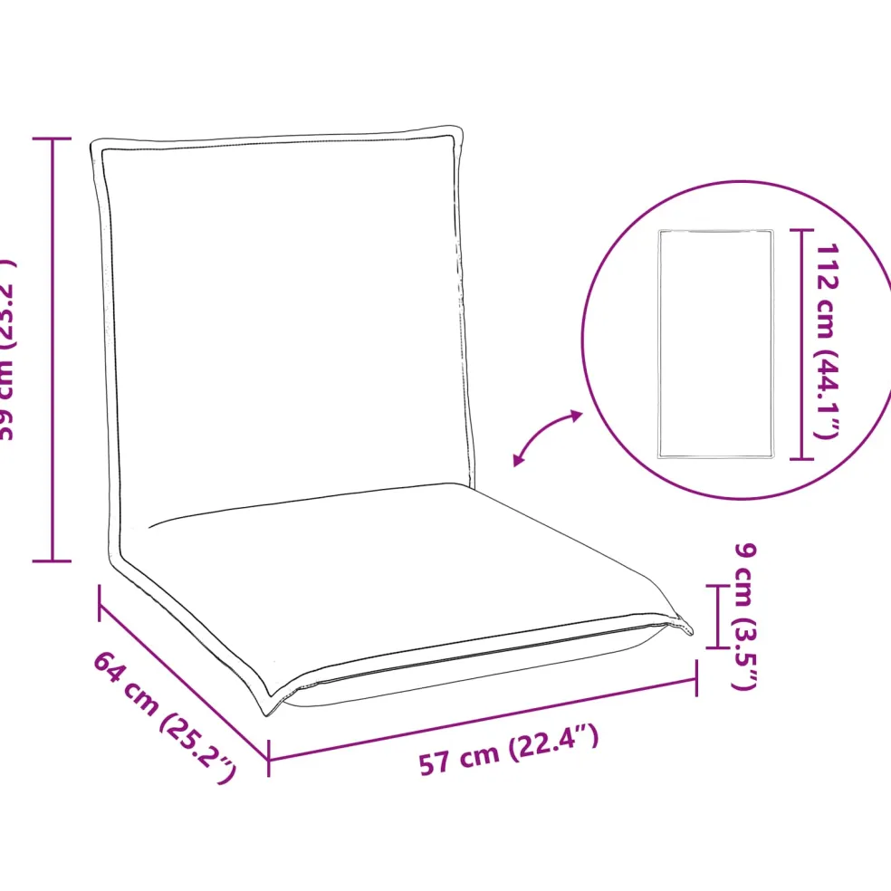 vidaXL Verstelbare vlo stoelen Crèmekleurig Stof