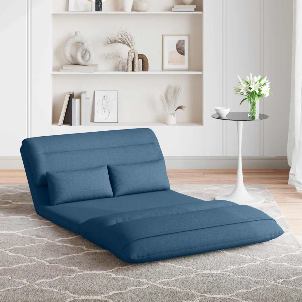 vidaXL Verstelbare vlo stoelen Blauw Stof