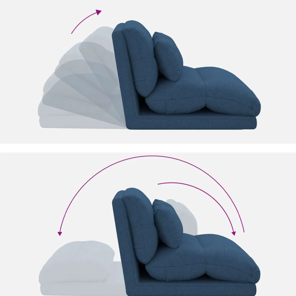 vidaXL Verstelbare vlo stoelen Blauw Stof