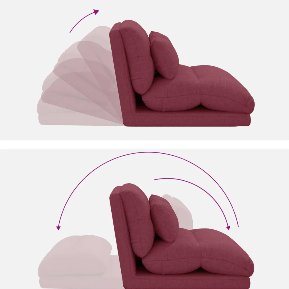 vidaXL Verstelbare vlo stoelen Wijnrood Stof