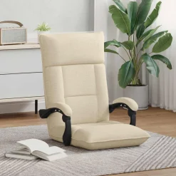 vidaXL Verstelbare vlo stoelen Crèmekleurig Stof