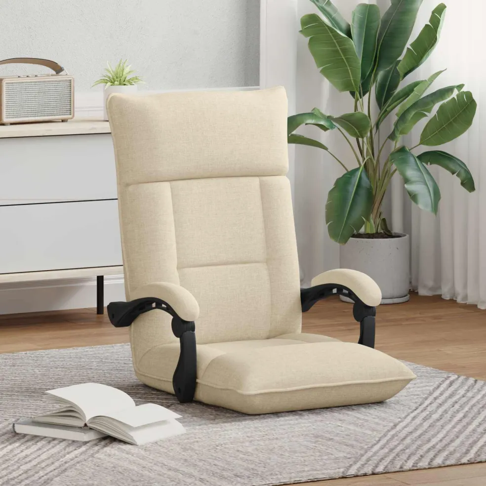 vidaXL Verstelbare vlo stoelen Crèmekleurig Stof