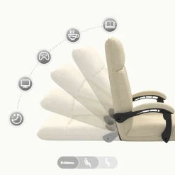 vidaXL Verstelbare vlo stoelen Crèmekleurig Stof