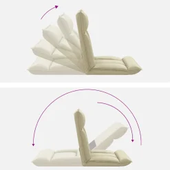 vidaXL Verstelbare vlo stoelen Crèmekleurig Kunstleer
