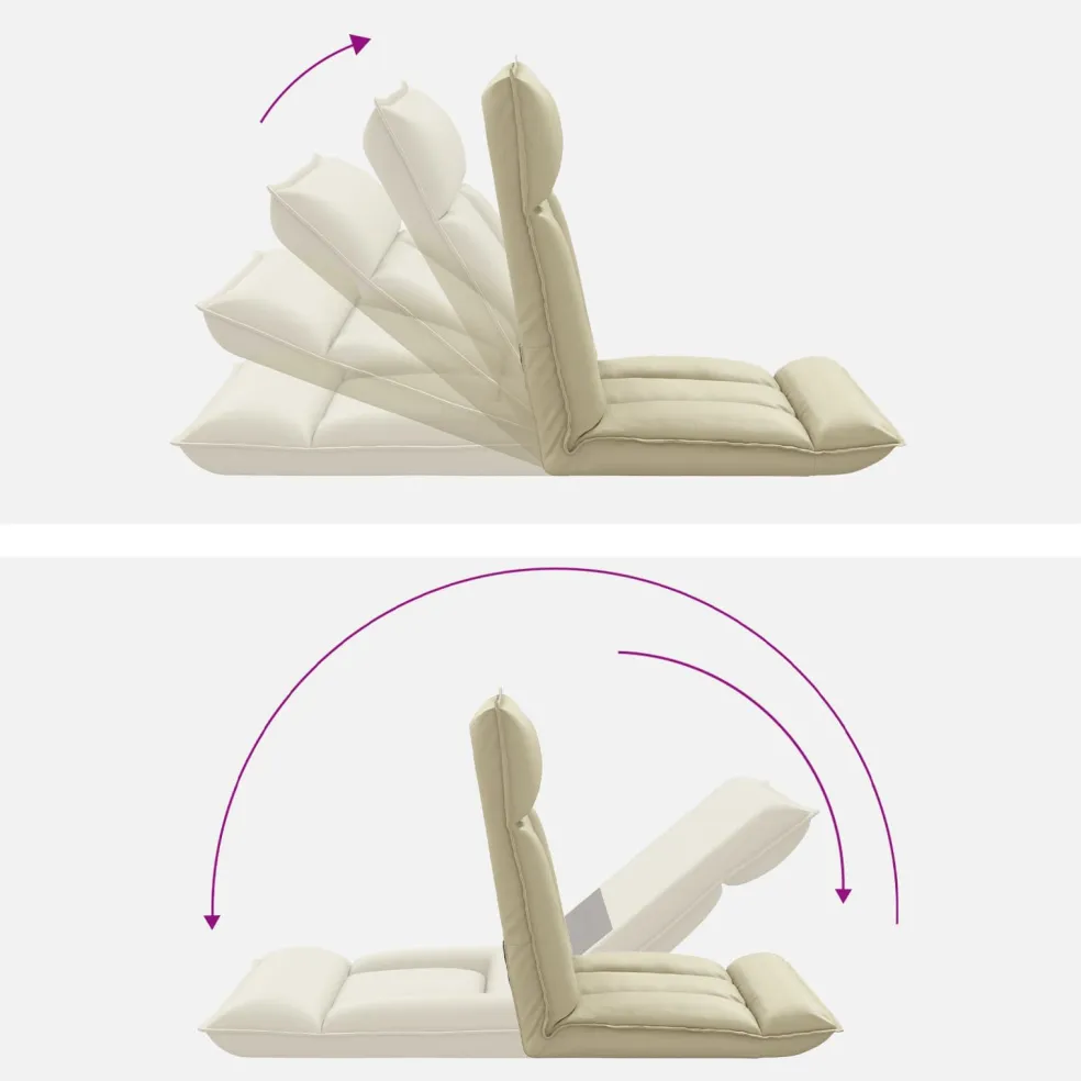 vidaXL Verstelbare vlo stoelen Crèmekleurig Kunstleer