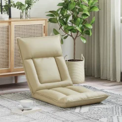 vidaXL Verstelbare vlo stoelen Crèmekleurig Kunstleer