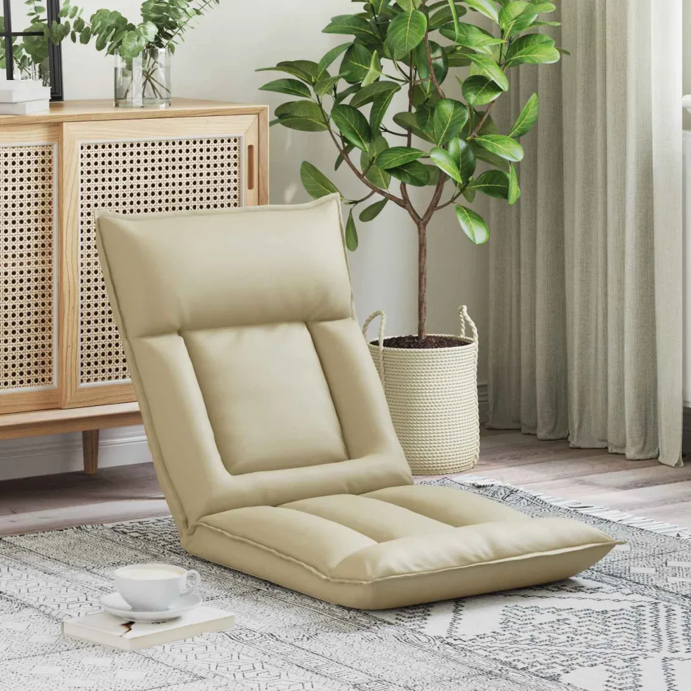 vidaXL Verstelbare vlo stoelen Crèmekleurig Kunstleer