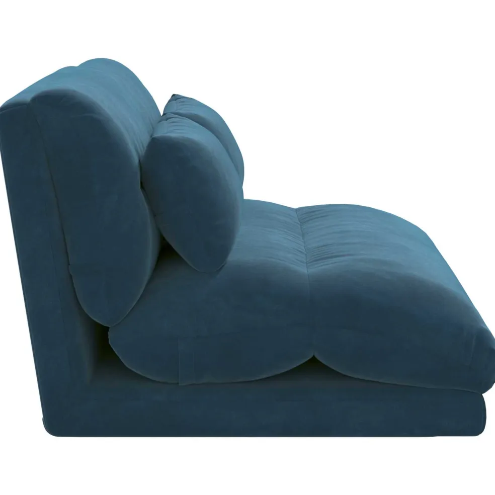 vidaXL Verstelbare vlo stoelen Blauw Fluweel