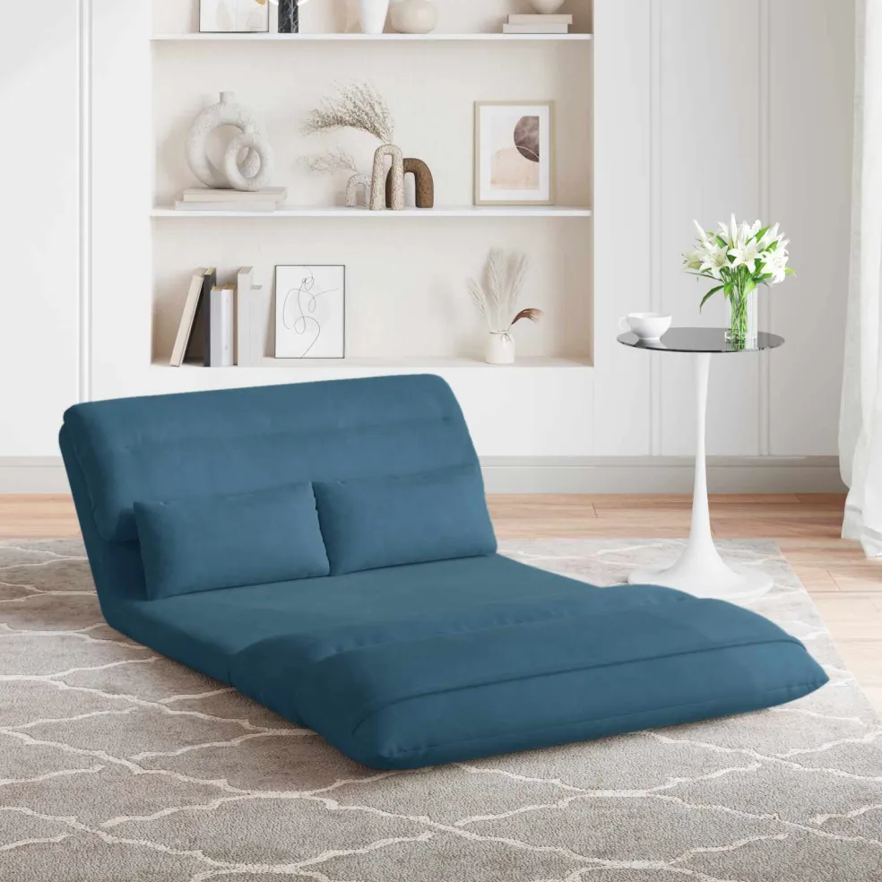 vidaXL Verstelbare vlo stoelen Blauw Fluweel