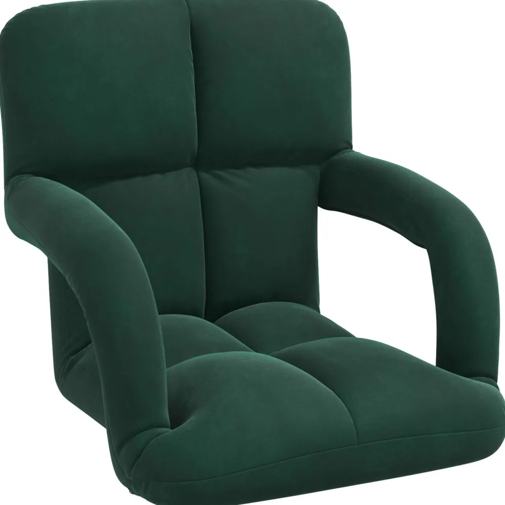vidaXL Verstelbare vlo stoelen Donkergroen Fluweel