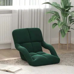 vidaXL Verstelbare vlo stoelen Donkergroen Fluweel