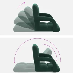 vidaXL Verstelbare vlo stoelen Donkergroen Fluweel