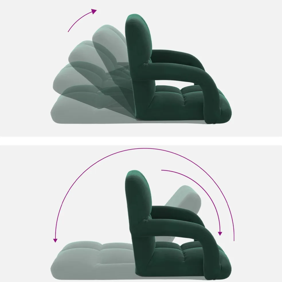 vidaXL Verstelbare vlo stoelen Donkergroen Fluweel