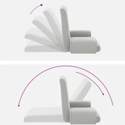 vidaXL Verstelbare vlo stoelen Lichtgrijs Grove Fluweel