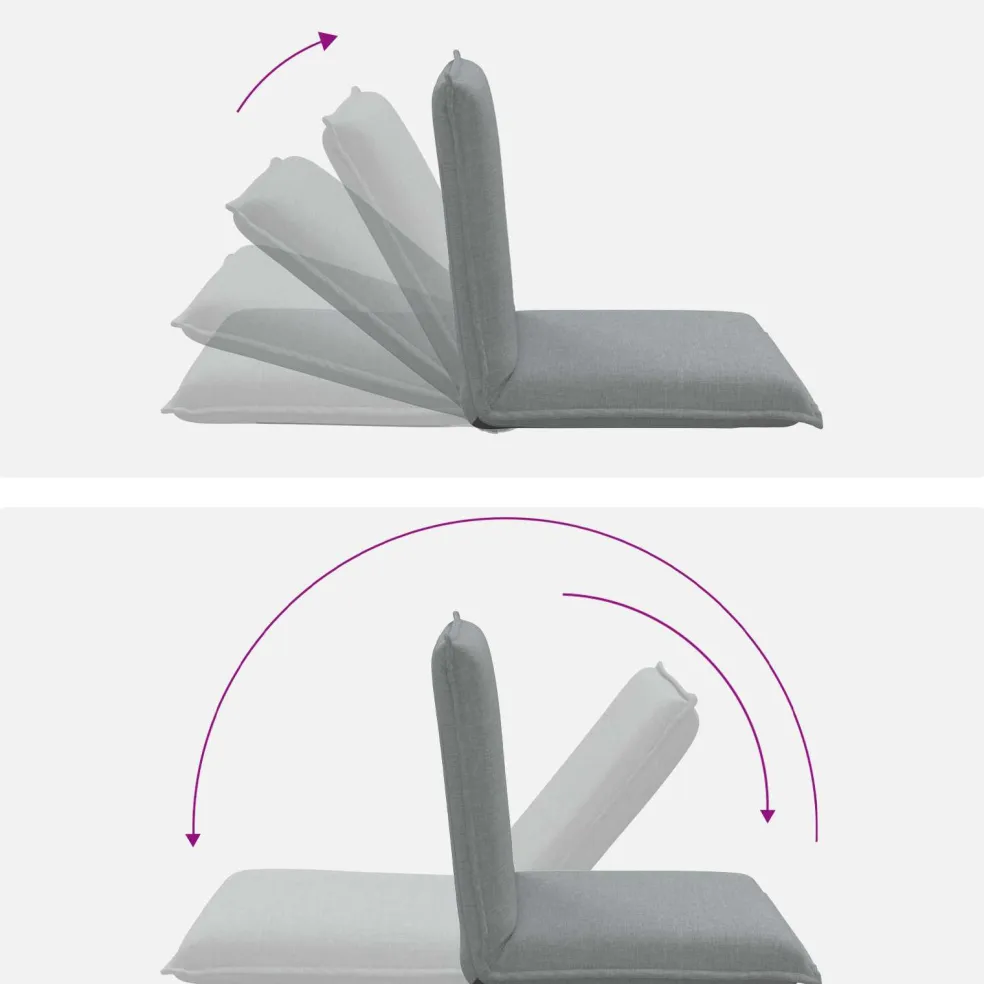 vidaXL Verstelbare vlo stoelen Lichtgrijs Stof