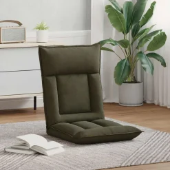 vidaXL Verstelbare vlo stoelen Legergroen Stof
