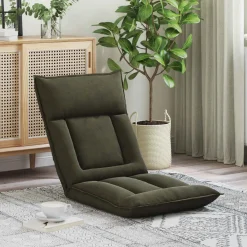 vidaXL Verstelbare vlo stoelen Legergroen Stof